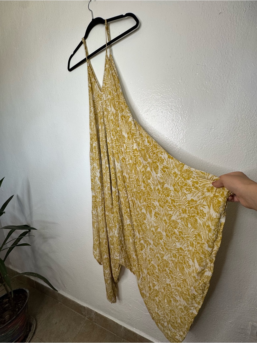 Black Market - Yellow Floral Spaghetti-Strap Boho Jumpsuit - Picture 7 of 13